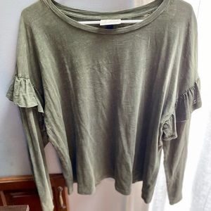 Olive green long sleeve top
